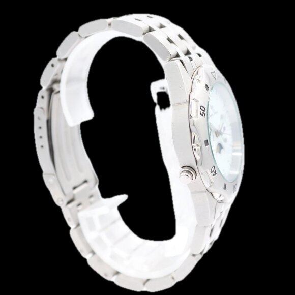 40mm Lucien Piccard 26421WH Calendar Moonphase Men's Quartz Wristwatch Steel - Picture 4 of 8